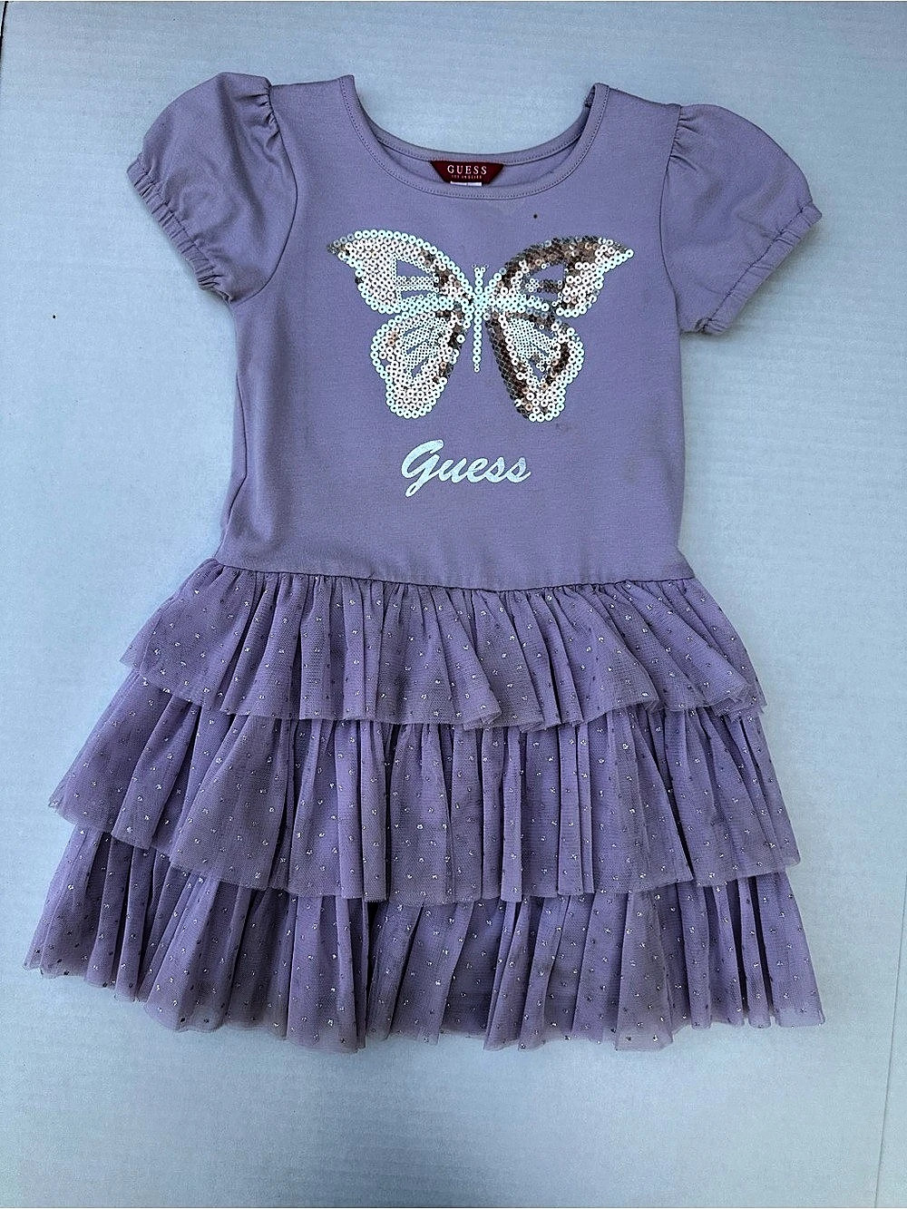 GUESS Girls Size 5 Purple Tiered Party Dress